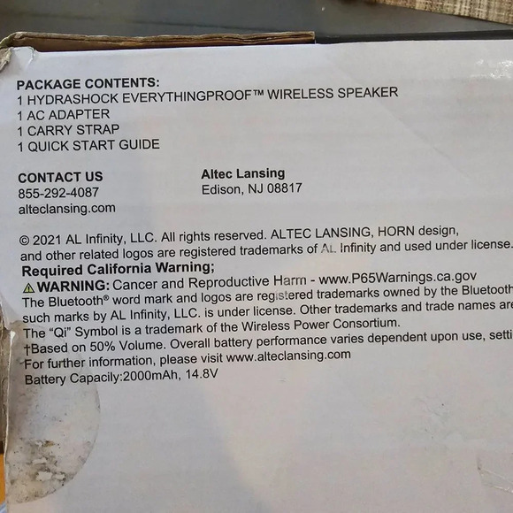 Altec Lansing HydraShock Red Everything Proof Portable Bluetooth Speaker - Picture 12 of 12